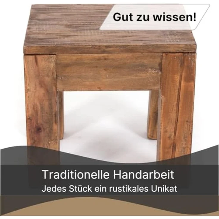 DESIGN DELIGHTS Beistelltisch Couchtisch "SQUARE 40", Altholz massiv, 40x40x40cm, Beistelltisch – Bild 6