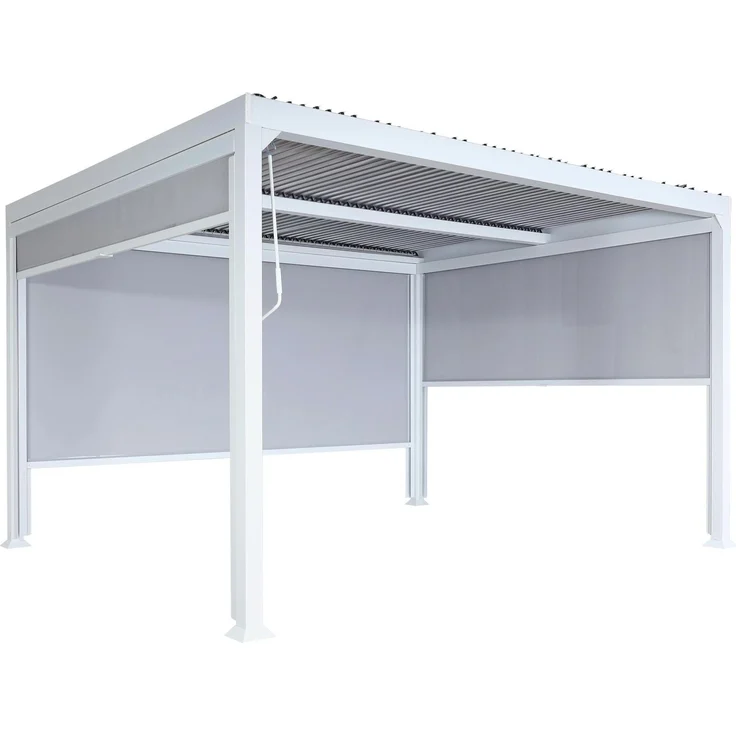 Mendler 'HWC-L41' Pergola mit 3 Seitenwände, Metall weiß, 3x3,7 m – Bild 9