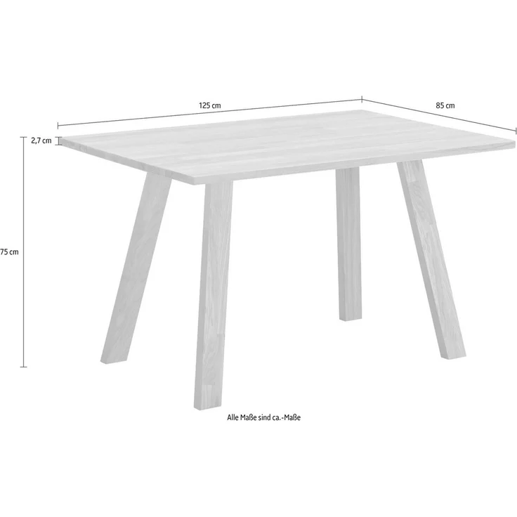 massivline&more Esstisch Lorenzo/Roberto, Küchentisch, Tisch, Esstisch, Holztisch (2-St), Massivholztisch, Wahlweise mit Einlegeplatte – Bild 2