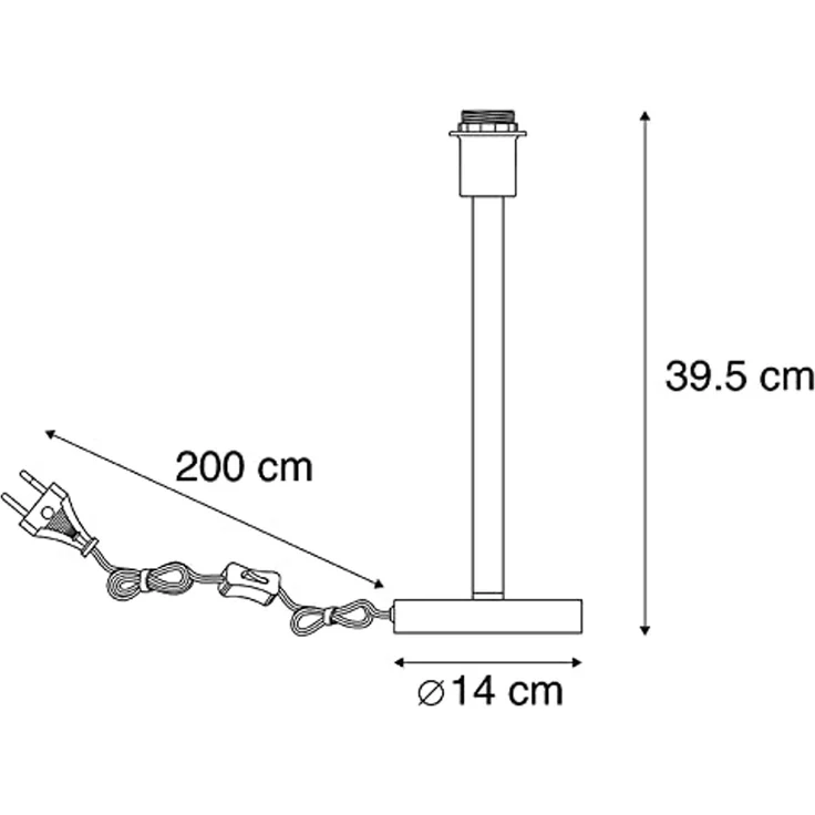 Qazqa Tischleuchte Simplo, ohne Leuchtmittel, E27, Stahl, Modern, Stahl, 1-flammig – Bild 3