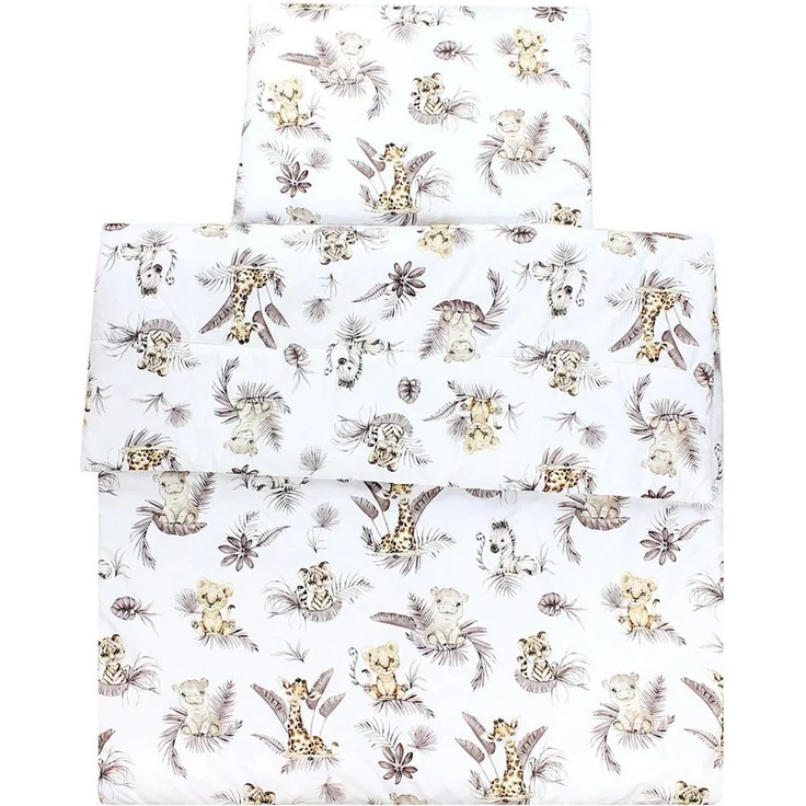 TupTam Kinderbettdecke-Set, Ganzjahresdecke, 2tlg., 1x Bettdecke, 1x Flachkissen, Löwe/ Blätter/ Beige, 135x100 cm – Bild 3