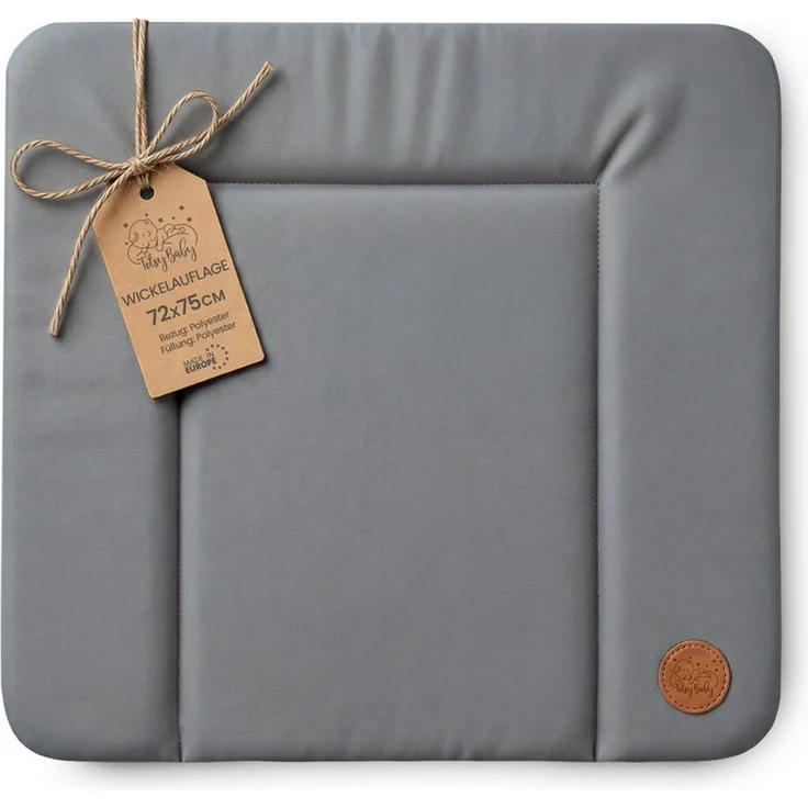 Wickelauflage Wickelunterlage abwaschbar und wasserdicht 75x72 cm - Wickelmatte zum Auflegen auf Wickeltisch Wickelaufsatz Wickelkommode oder Waschmaschine Oeko-Tex 75x72 Grau – Bild 1
