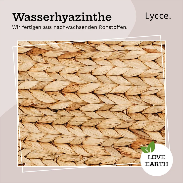 Lycce Regalkorb Kallax Einsatz Aufbewahrungskorb Quader Wasserhyazinthe natur 4er Set (4 St) – Bild 5