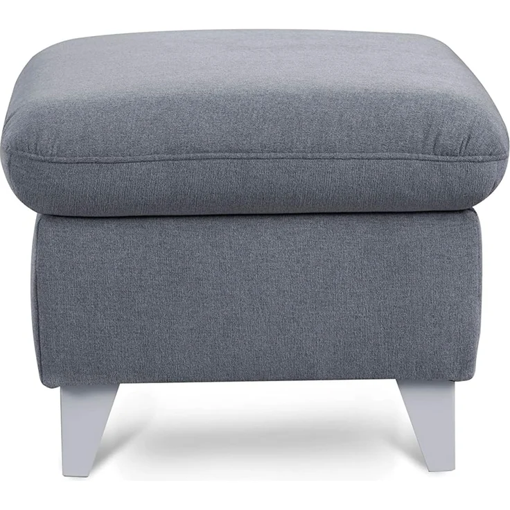 CAVADORE Stauraumhocker Trend / Skandinavischer Hocker mit weißen Holzfüßen / 249 x 86 x 162 / Chenille, Hellblau – Bild 4