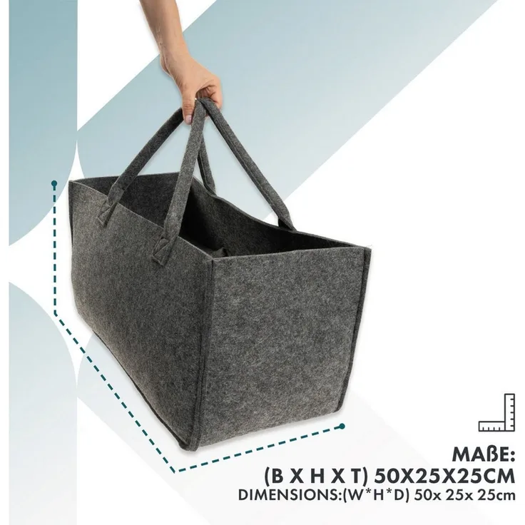 Karat Allzweckkorb Conny, Filztasche, Einkaufstasche, Kaminholztasche (2 St), Faltbar, 2er oder 4er Set