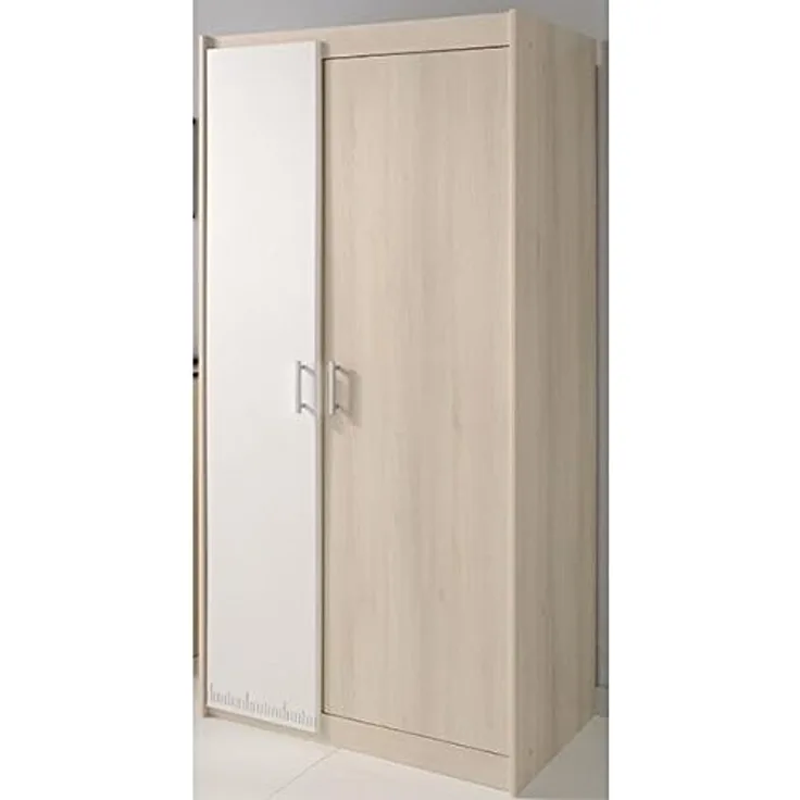 PARISOT 'Charly' Kleiderschrank Grau / Weiß 2 Türen B 85 cm