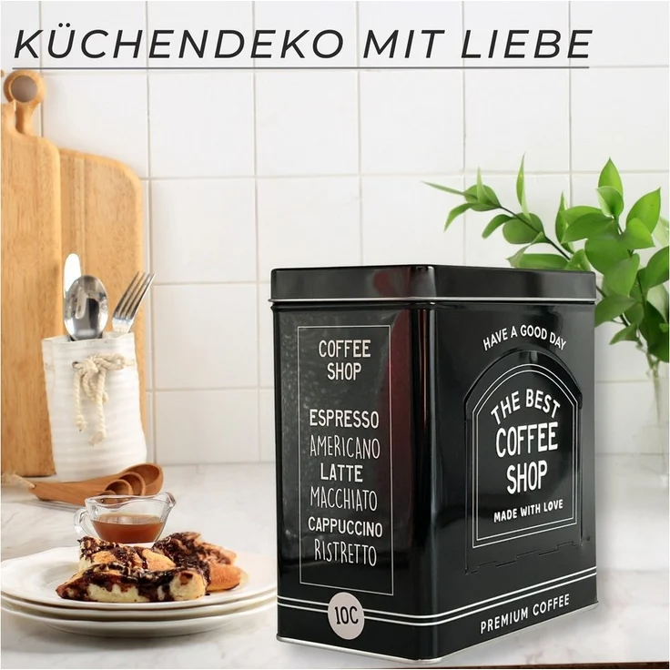 MediMuc Kaffeedose Vorratsdose schwarz oval oder eckig – Bild 3