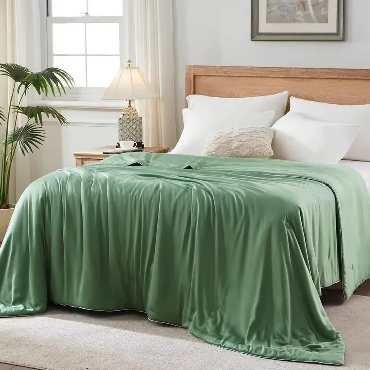Elemuse Sommerbettdecke Kühldecke Sommerdecke, Selbstkühlende Atmungsaktive Extraleicht Decke, Füllung: 30% hochwertig Sojafaser und 70% Polyester, Bambus Sommer Weich Wohndecke OEKO-TEX®