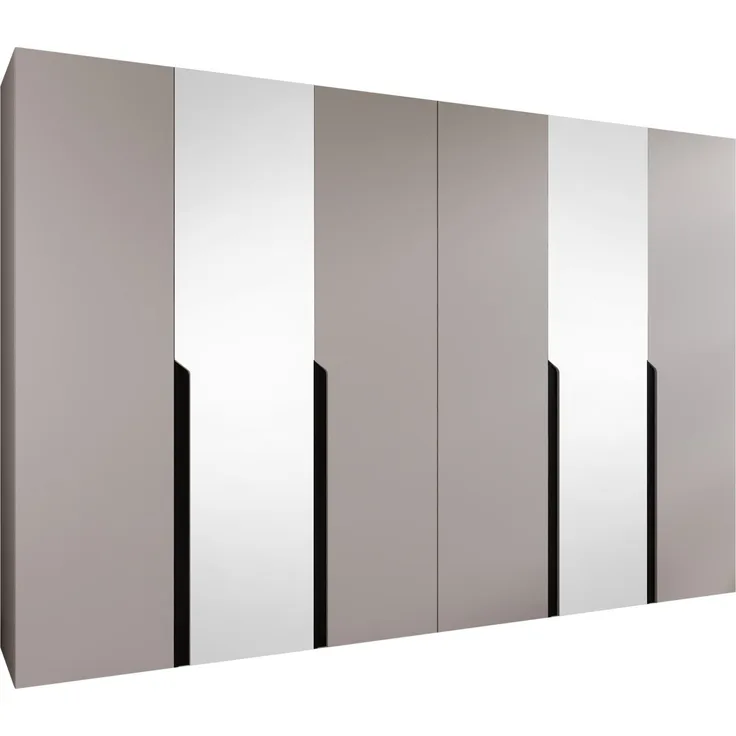 Kleiderschrank Veluna II 300 (Farbe: Cashmere / Cashmere + Schwarz)