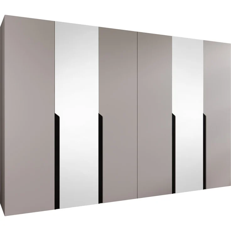 Kleiderschrank Veluna II 300 (Farbe: Cashmere / Cashmere + Schwarz) – Bild 1