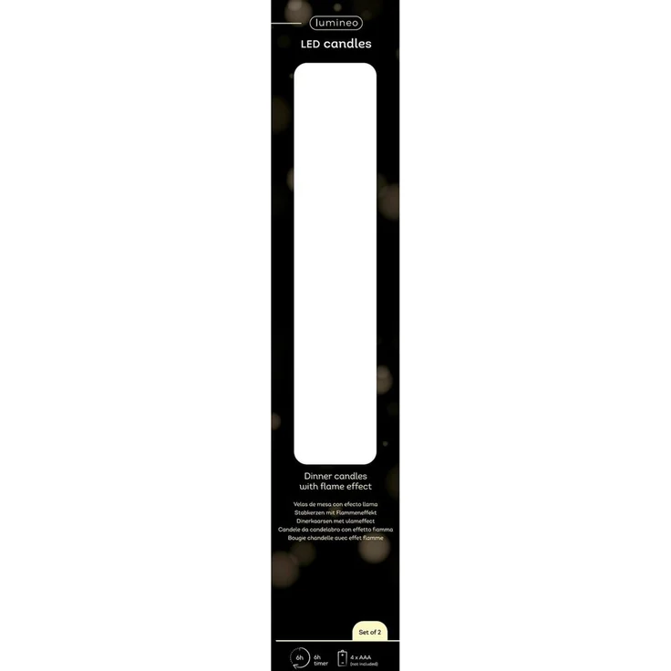 Lumineo LED-Kerze, Timer, warmweiß, LED Kerzen 24cm mit Timerfunktion Wachs 2 Stück Hellbraun / Warmweiß – Bild 4