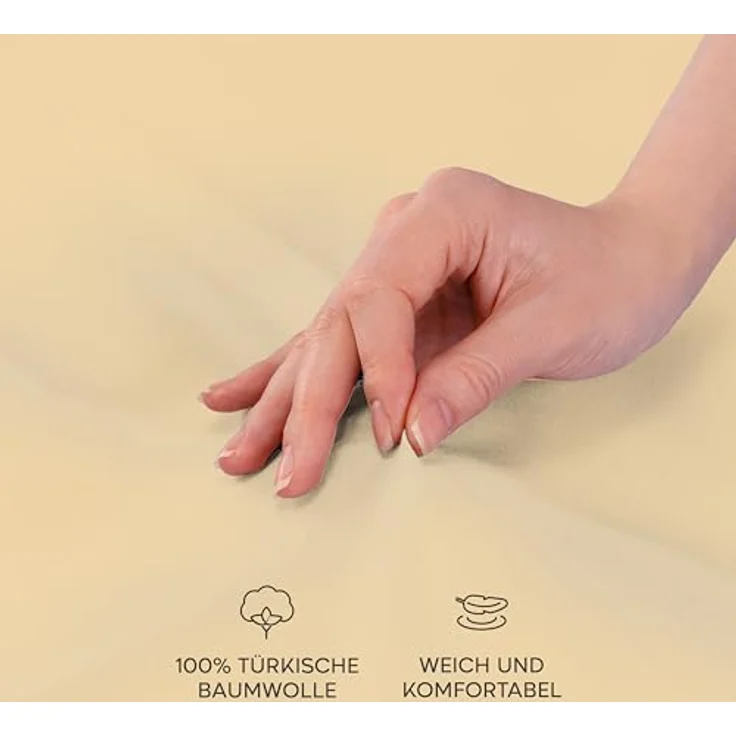 Twinzen® Kissenbezug 30x30 (2er-Set) - 100% Jersey Baumwolle 150 GSM Kissenbezüge - Beige - Für Kissenbezüge 30x30 cm - Kissenhülle - Kissenbezug mit Reißverschluss - Oeko-Tex Zertifiziert – Bild 4