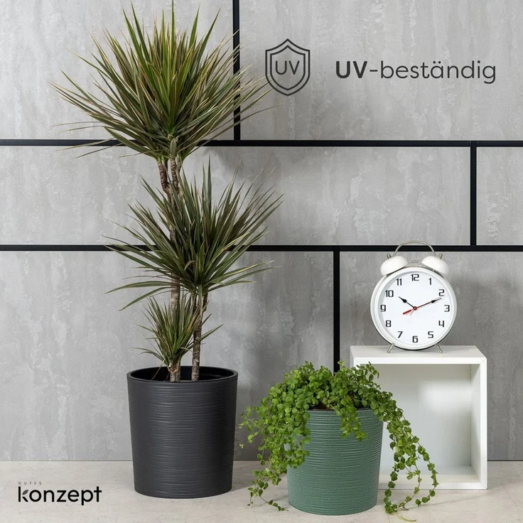 KONZEPT Blumentopf Pflanztopf Groß Innen, 30cm Meißelspuren-Design, Mit Inneneinsatz (1 St), ideal für den Innenbereich – Bild 3