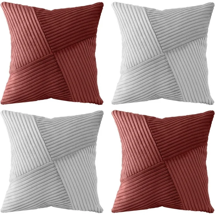 Amilian Kissenhüllen - 4er Set Kissenbezug, Kissenbezüge - Zierkissenbezüge, (4 Stück), 40x40 cm, Kissenhülle für Sofakissen, Dekokissen, Zierkissen, Kissen – Bild 5