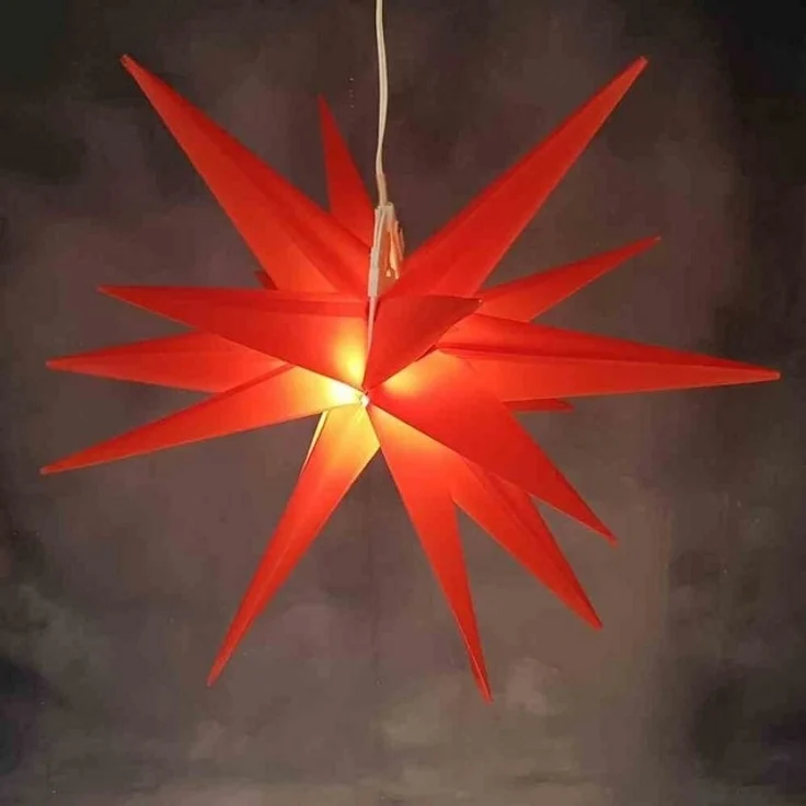 F-H-S International GmbH & Co. KG Lichterkette LED Stern Kunststoff rot Ø 25 cm 1 LED warmweiß, Timer 6/18 Stunden, I, Stern – Bild 2
