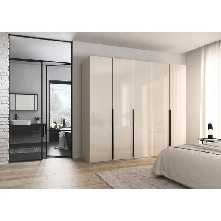 rauch Kleiderschrank Drehtürenschrank Schrank Garderobe Wäscheschrank BESTSELLER MONTCLAR (3 Ausstattungen BASIC/CLASSIC/PREMIUM (SOFT-CLOSE), Breiten 201-400 cm) Front in Glas/Hochglanz/Dekor/Grauspiegel in 5 Breiten MADE IN GERMANY