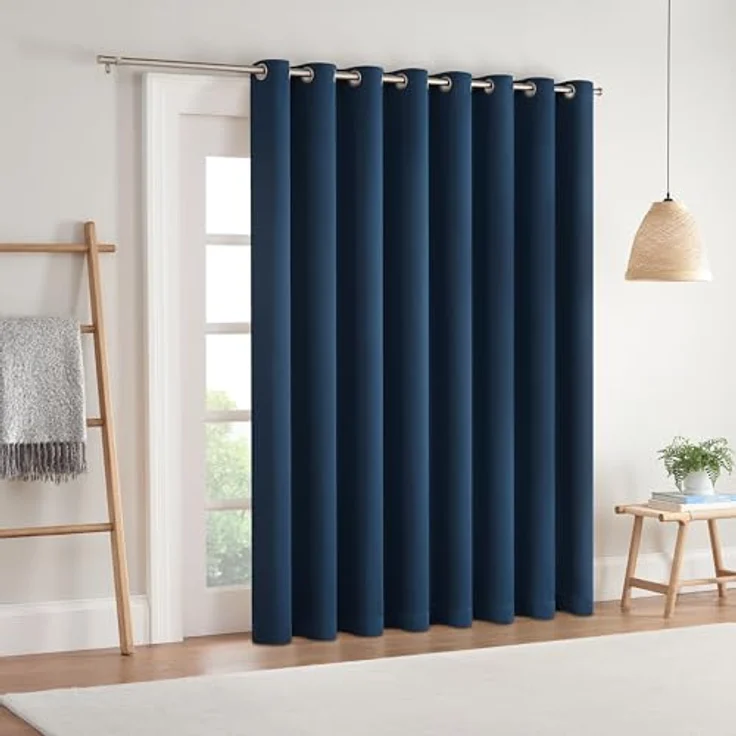 Eclipse Darrell Thermaweave Verdunkelungsvorhang mit Ösen, extra breit, 213,4 x 254 cm, Indigoblau – Bild 4