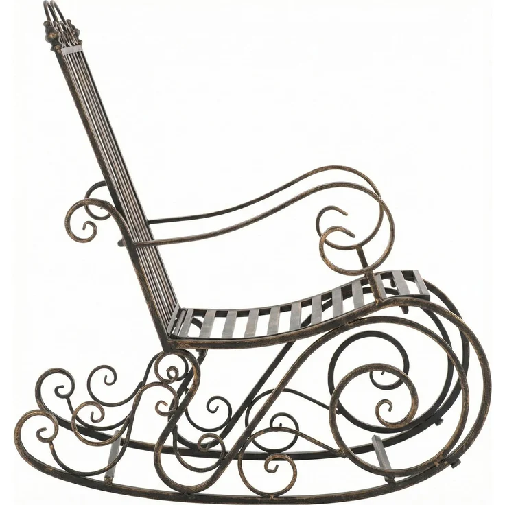 CLP Schaukelstuhl Relaxstuhl Smilla, wetterfest für Garten, Metallgestell,bronze – Bild 10