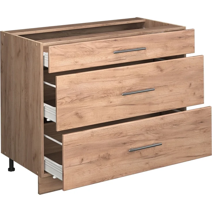Küchenunterschrank Fame-Line Goldkraft Eiche/Goldkraft Eiche 100 cm, AP Eiche Vicco – Bild 6