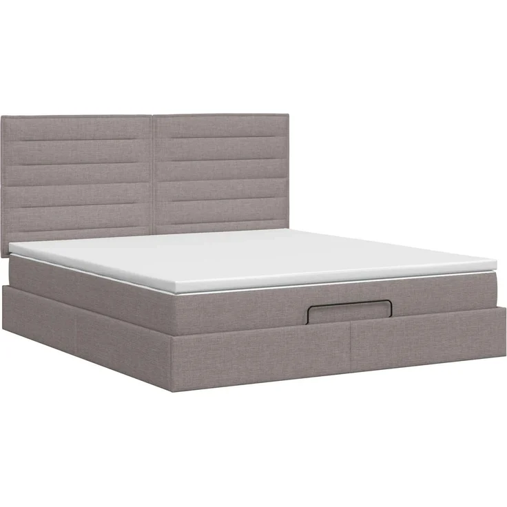 vidaXL Ottoman Bett mit Matratze mit Kopfteil Taupe 140 x 200 cm Stoff 3457415 – Bild 5