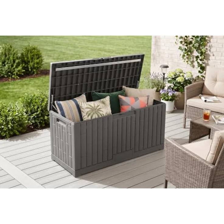 Koll Living Gartenbox Mara, 454 Liter, wetterbeständig, 135 x 58,7 x 65 cm, grau – Bild 2
