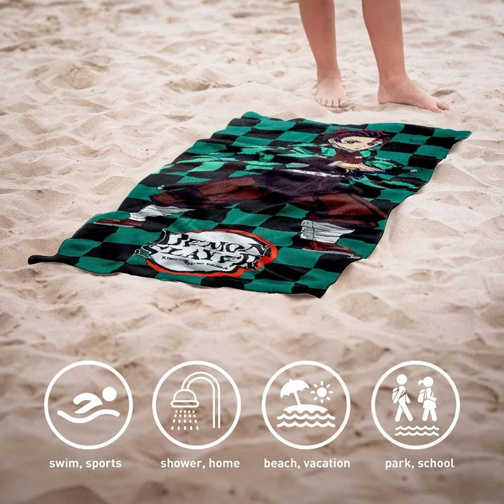 Demon Slayer Handtuch Badehandtuch Strandtuch 70x140 cm aus Polyester – Bild 3