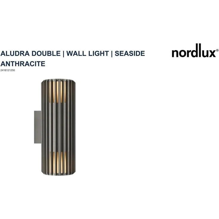 Nordlux up down Wandleuchte Aludra Seaside anthrazit Alu IP54 2xE27 – Bild 6