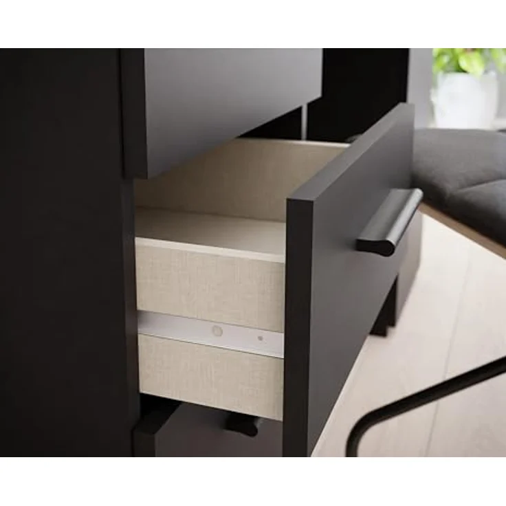 FORTE NET106 Schreibtisch, Engineered Wood, schwarz, 145 x 76,3 x 60 – Bild 7