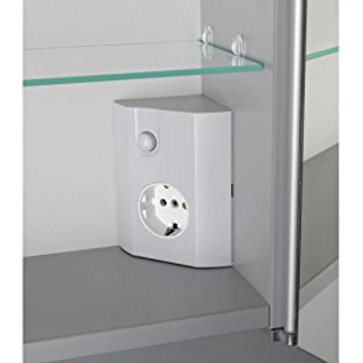 Jokey Spiegelschrank Tromsö, MDF mit 2 doppelverspiegelten Kristalltüren, LED-Beleuchtung, B x H: 63 x 69 cm – Bild 4