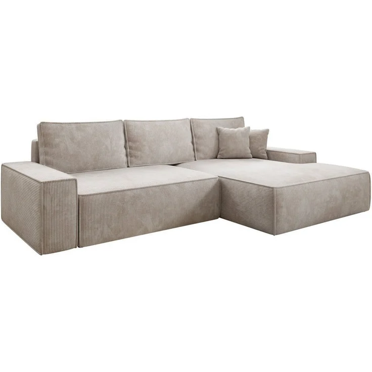 Luxusbetten24 Schlafsofa Designer Sofa Verona mit breiter Ottomane, mit Schlaffunktion und Stauraum – Bild 1