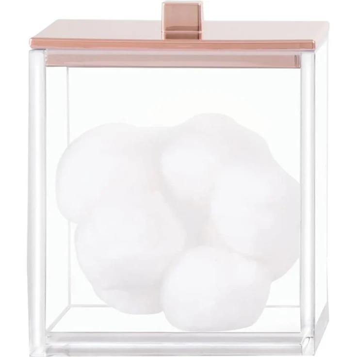 mDesign Kosmetikbehälter Wattestäbchen Organizer Badzubehör 2er Set Roségold – Bild 6