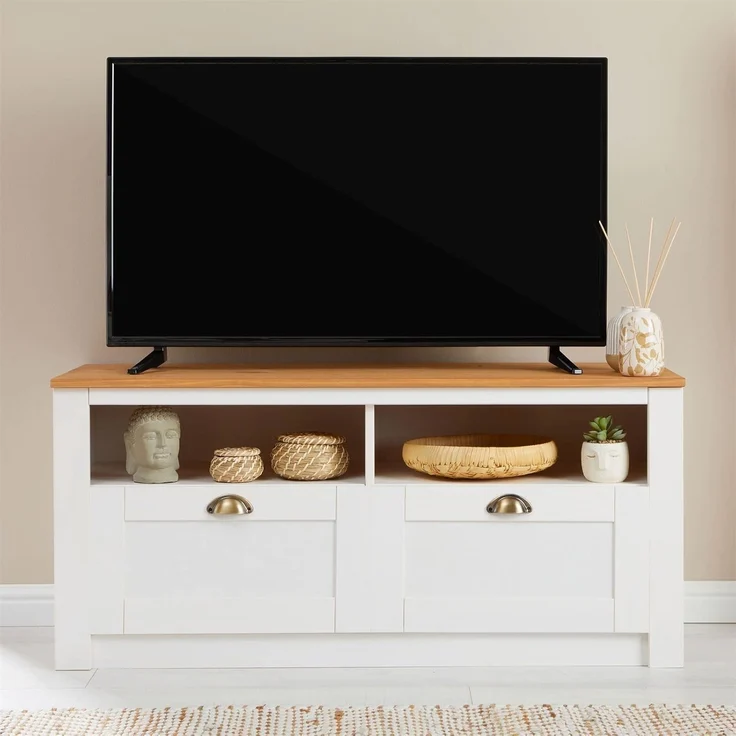 IDIMEX Lowboard BOLTON, TV Lowboard aus Kiefer TV Bank mit 2 Schubladen und Muschelgriffen Mas – Bild 4