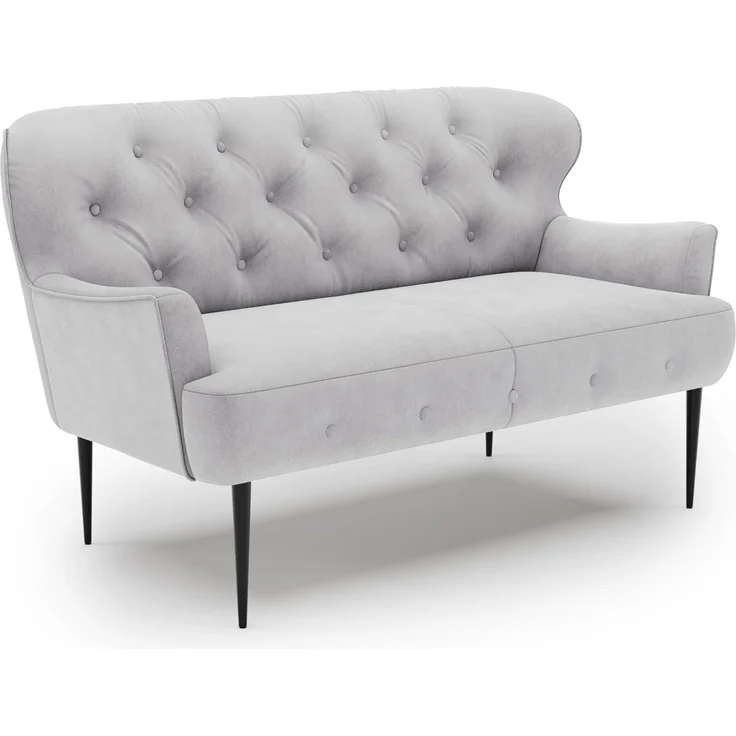 CAVADORE 2-Sitzer Küchensofa Amba, Trendige Sitzbank für Küche oder Esszimmer / 153 x 97 x 87 / Flachgewebe: Hellgrau – Bild 1