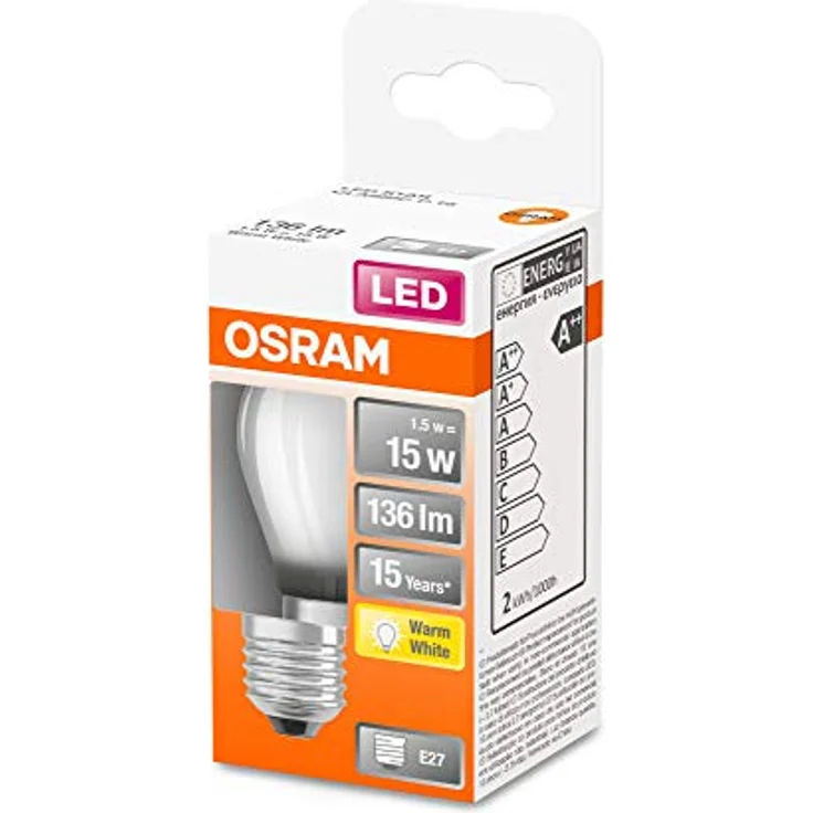 OSRAM Classic P LED-Lampe E27, 1,5W, warmweiß 2.700K, matt, nicht dimmbar – Bild 3