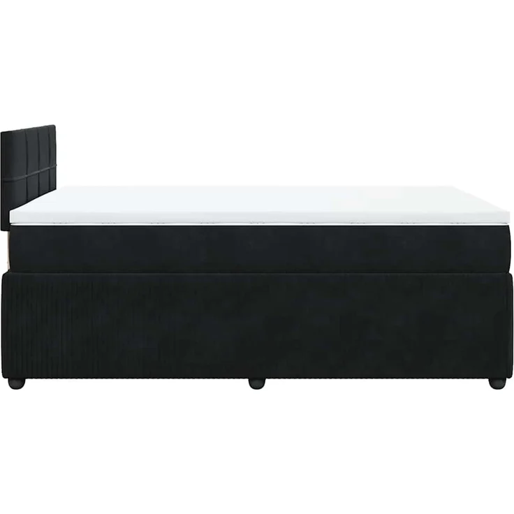 vidaXL Boxspringbett mit Matratze Schwarz 120x190 cm Samt 3287688 – Bild 9