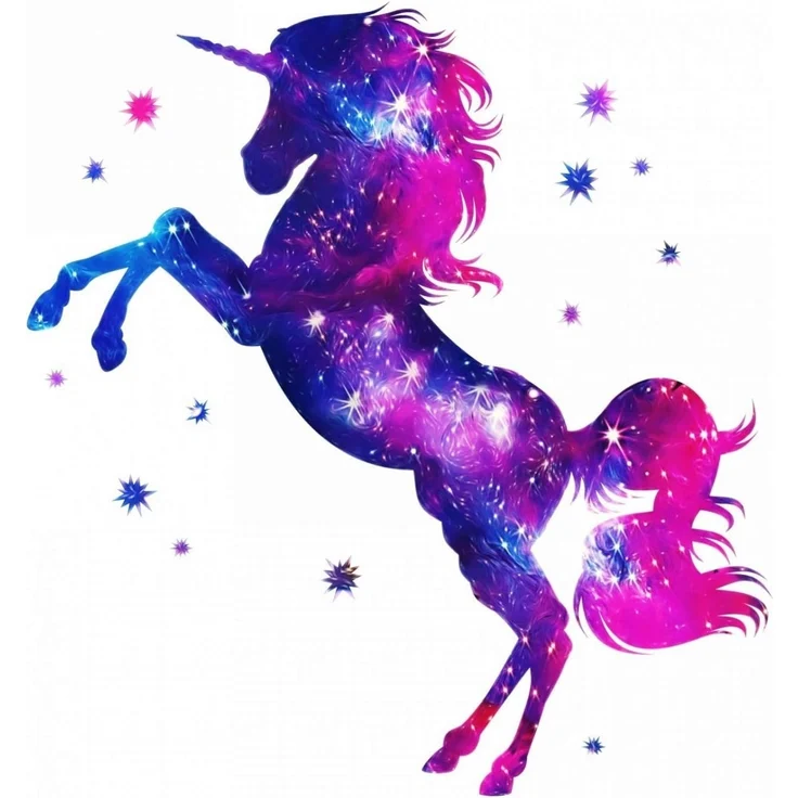 nikima Wandtattoo 163 Wandtattoo Einhorn pink lila Sterne (PVC-Folie), Made in Germany