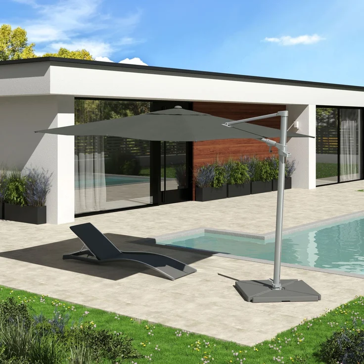 Kettler Ampelschirm Sonnenschirm EASY MOVE 300 x 300 cm Silber NEUHEIT – Bild 4