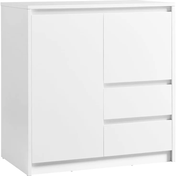 VASAGLE Kailyn Collection – Sideboard, Aufbewahrungsschrank mit Türen, 2 Schubladen und verstellbarem Einlegeboden, 40 x 70 x 74,5 cm, für Wohnzimmer, Küche, Arbeitszimmer, Wolkenweiß BBK243W01V1