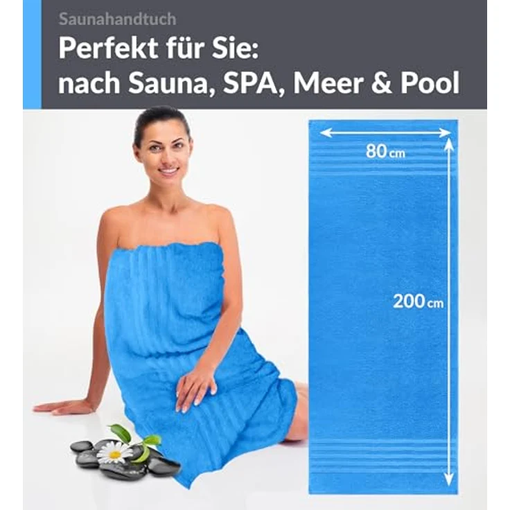 Lashuma Saunatuch XXL Handtuch London, Frottee (1-St), großes Badetuch Damen & Badehandtuch Herren 80x200 - Saunahandtuch – Bild 6