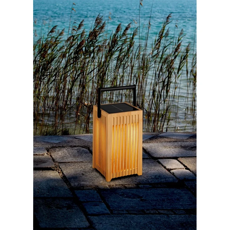 Ambia Garden 'SOLARLEUCHTE' Solarleuchte, Holz braun, 10 x 18 x 10 cm, Outdoor – Bild 6