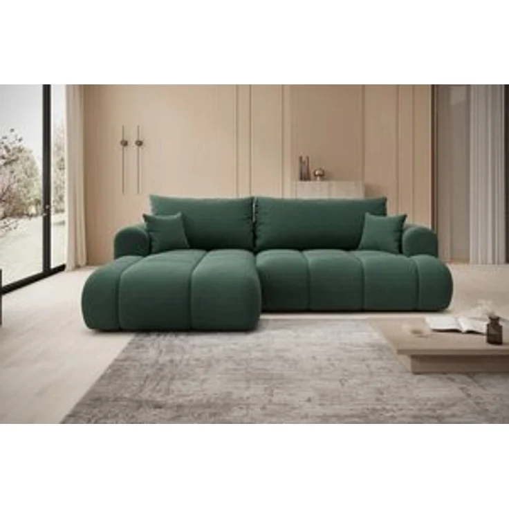 thematys Ecksofa TREVIO 260 x 165 cm, mit Schlaffunktion, mit Bettkasten, Grün (Element 12), Ausrichtung links – Bild 7