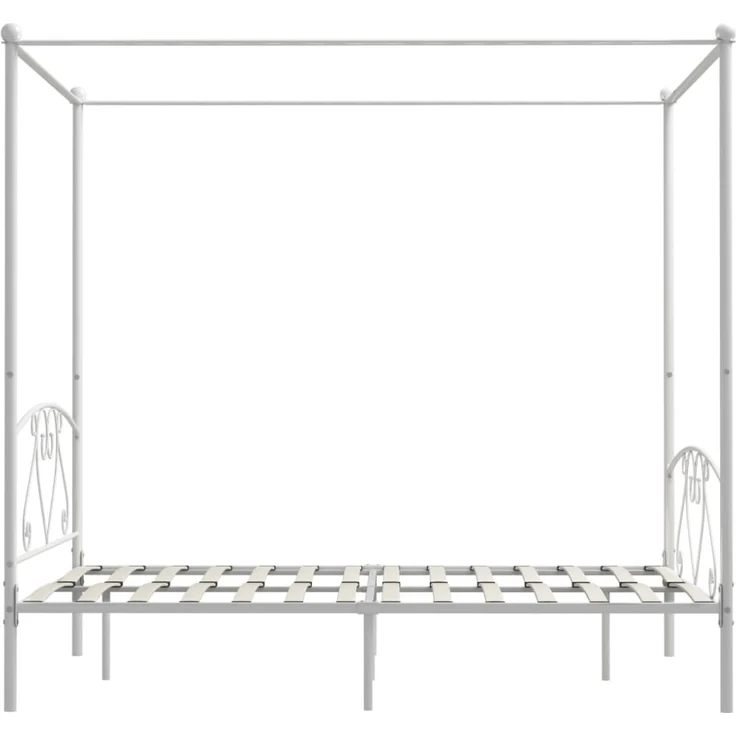 vidaXL Himmelbett-Gestell Weiß Metall 160x200 cm [284430] – Bild 5