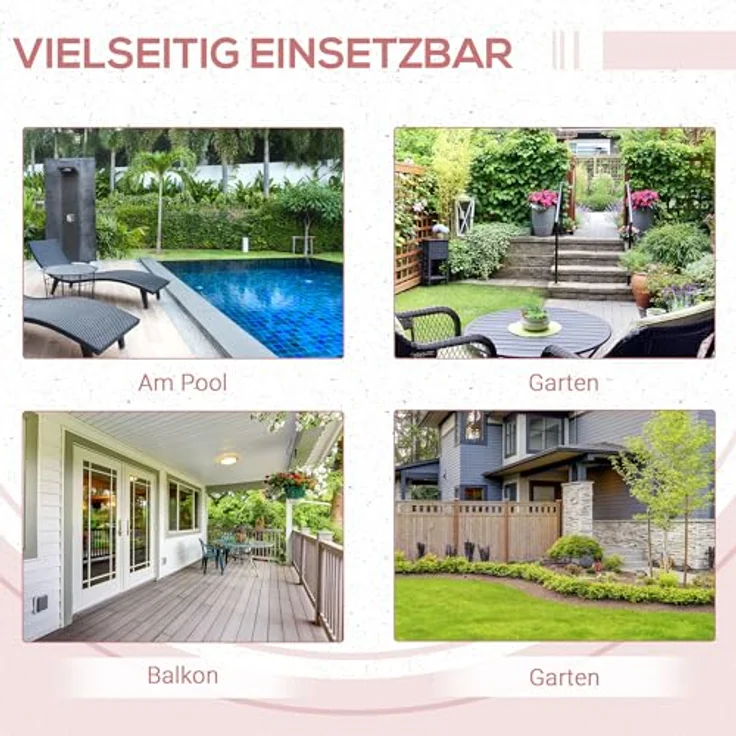 Outsunny Klapptisch, Gartentisch aus Polyrattan mit stabilem Stahlrahmen, Schwarz, 40x40x40 cm, platzsparend und pflegeleicht – Bild 7