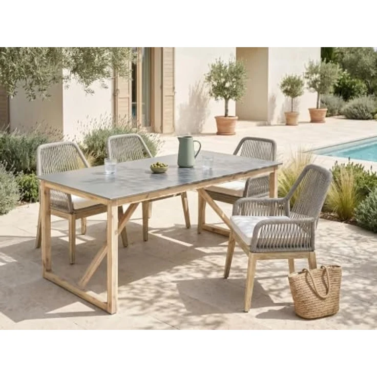 Gartentisch NOTTERI 180 cm 90 cm Beton Grau – Bild 2