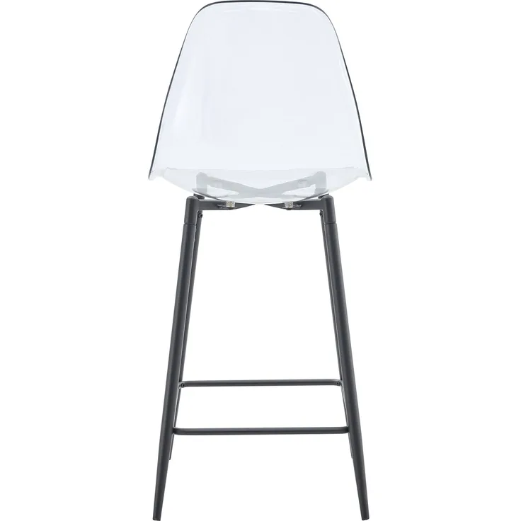 Transparentes Barhocker-Set, 4er-Pack, mit Metallgestell in Silber/Gold/Schwarz, Moderne Design-Stühle für Küche, Bar oder Esszimmer (Nur Stühle, ohne Tisch)--Schwarz--102x45x51cm--CHENHAONING