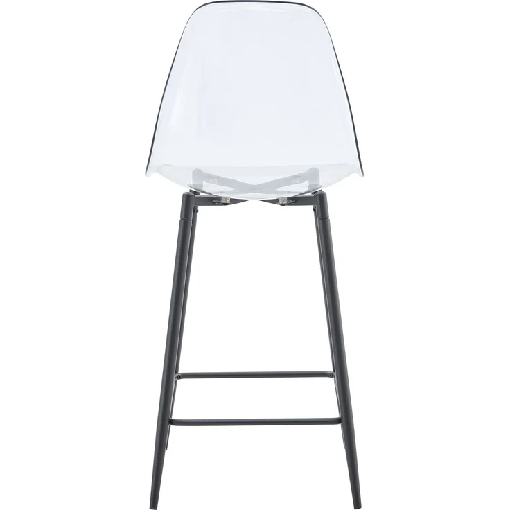 Transparentes Barhocker-Set, 4er-Pack, mit Metallgestell in Silber/Gold/Schwarz, Moderne Design-Stühle für Küche, Bar oder Esszimmer (Nur Stühle, ohne Tisch)--Schwarz--102x45x51cm--CHENHAONING – Bild 1