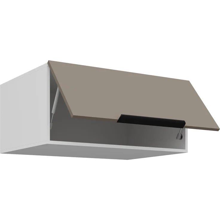 Küchen Aufsatzschrank 80 cm ARIA Sandgrau ultra matt + Weiss matt, hochwertige Fronten mit Anti Fingerprint Beschichtung Küchenzeile Küchenblock – Bild 3