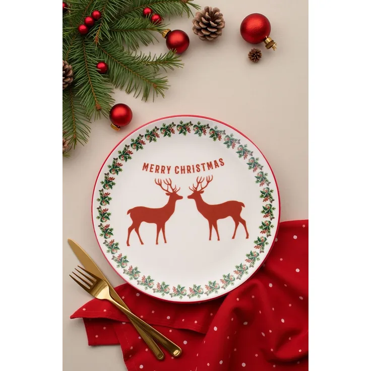 Hermia Concept 'Two Deers' Dessertteller-Set (6-teilig), Mehrfarbig, 19,3 x 19,3 x 2 cm