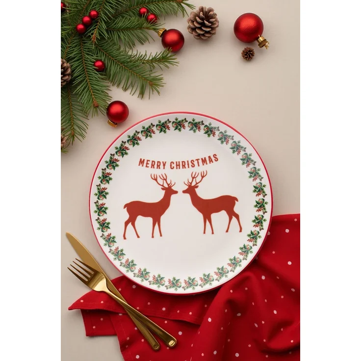 Hermia Concept 'Two Deers' Dessertteller-Set (6-teilig), Mehrfarbig, 19,3 x 19,3 x 2 cm – Bild 1