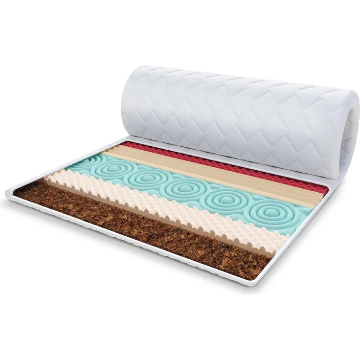 Topper 5x90x200 cm Matratzenauflage mit HR-Schaum Matratzenschoner Kokosfaser H3 H4
